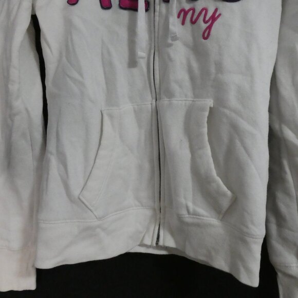 AEROPOSTALE | small | White Zip-Up Hooded Sweatshirt | Bold Aero NY Print Front - Picture 8 of 15